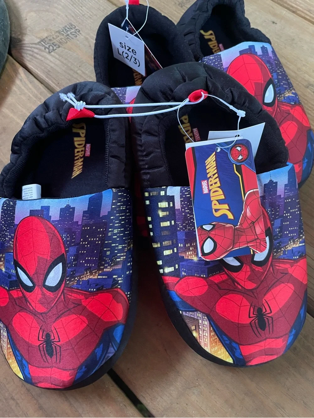 Marvel Spiderman Slippers Shoes The Amazing Spidey House Indoor Cozy Sz 2/3
